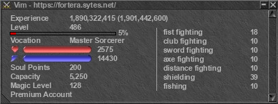 Signature for player Vim